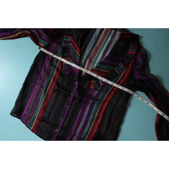 NWOT House of Harlow 1960 x Revolve Black Striped Thin Knit Blouse Size Medium - Picture 6 of 8